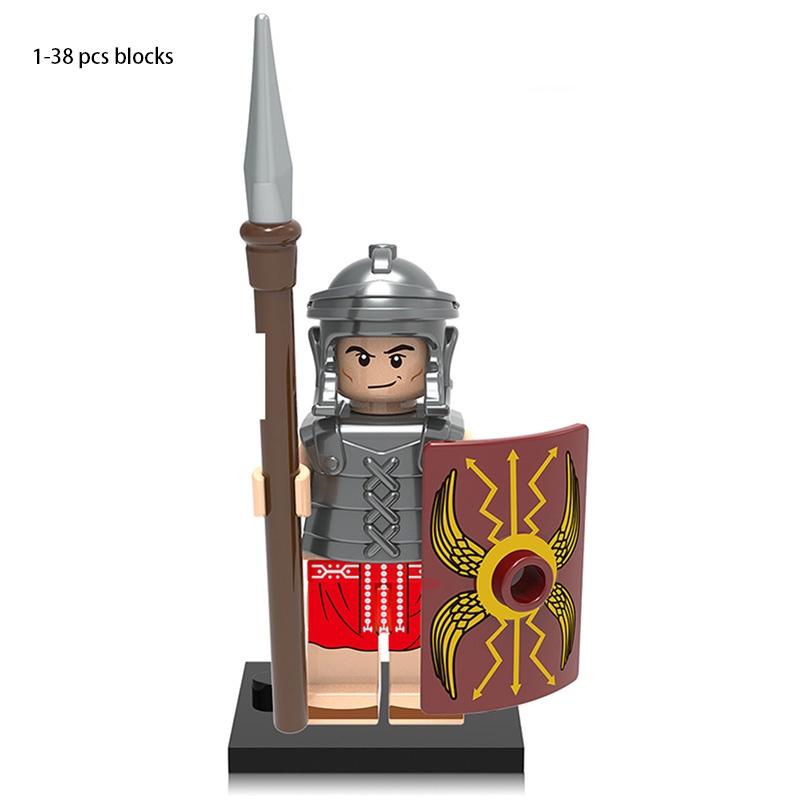 X0164 Spartan Warrior Toy Plastic Building Blocks Set Diy Bagged Packaging Abs Material