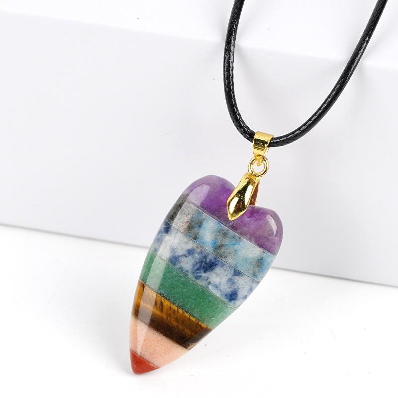1pc Natural Healing Crystal Chakra Moon Stone Pendant Necklace For Women Amethyst Quartz Pentagram Necklace Women Jewelry