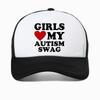 Girls Love My Autism Swag Funny Autistic Boy Gifts Awareness Baseball Cap Fashion Graphic Streetwear Breathable Snapback Hats