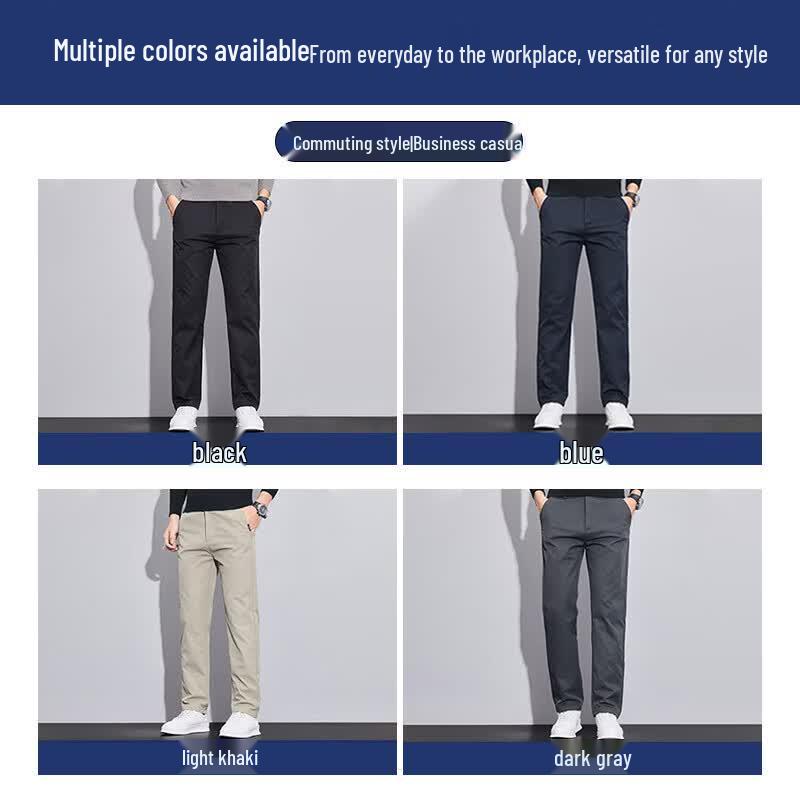 ROMON Men's Summer Straight-Leg Casual Pants
