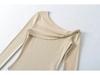 Spicy Girl Off-the-Shoulder Twisted Design Long-Sleeve Petite T-Shirt (2026)
