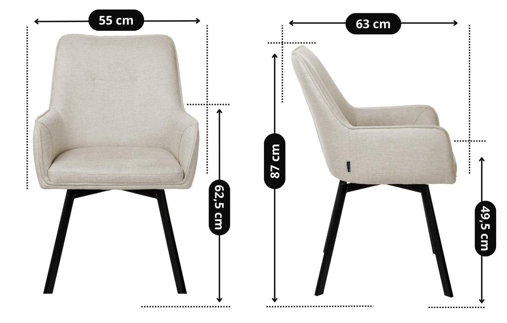 SWEN velvet beige upholstered swivel chair