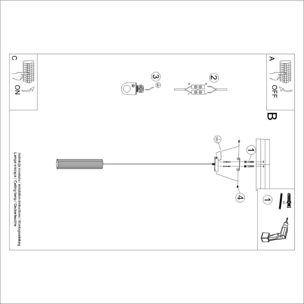 Carbon pendant lamp 1 black