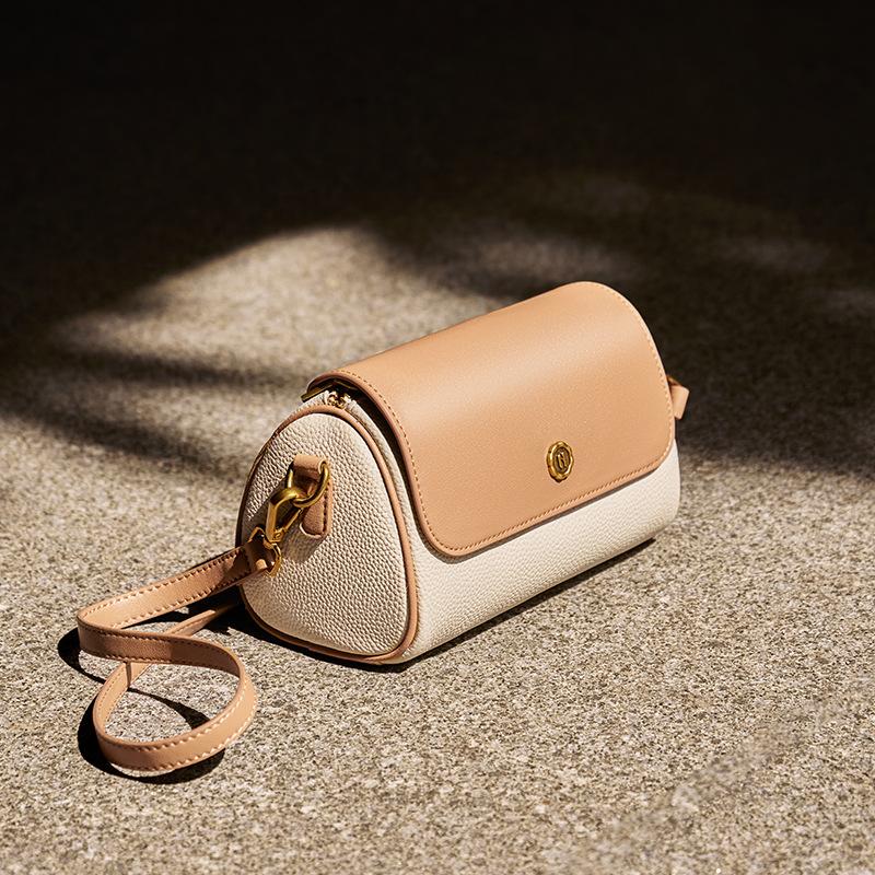 Nalandu Trendy Bags for Women 2025 New Autumn Winter Cylinder Bag Niche Crossbody Bag Genuine Leather Women's Bag