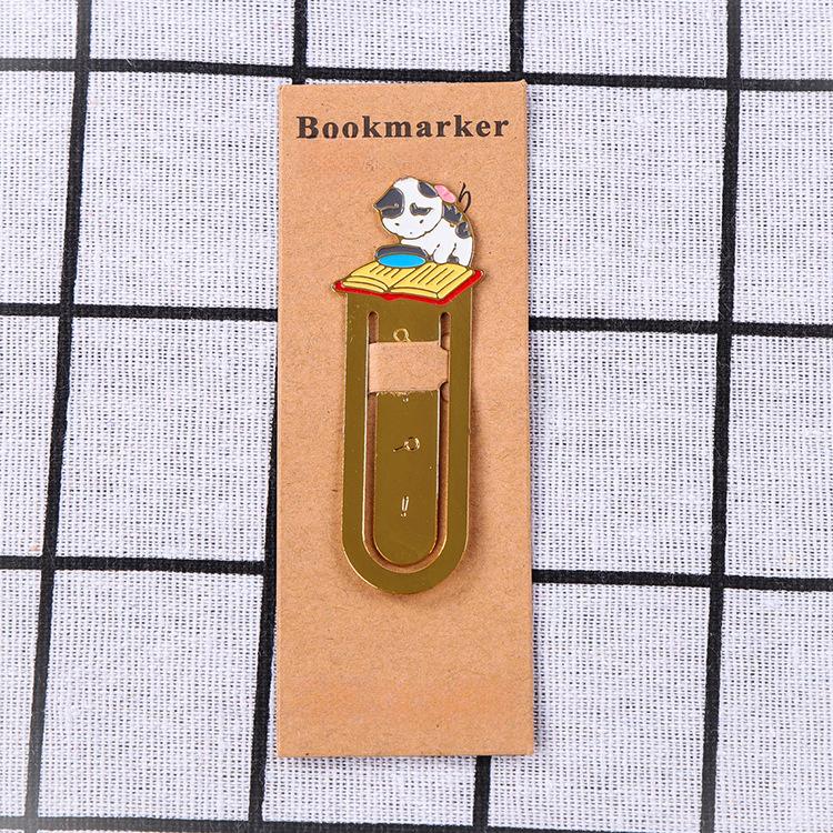 1PC New Cartoon Cute Cats Bookmark Gold-plated Book Folder Metal Label Student Gift Animals Stationery School Supplies
