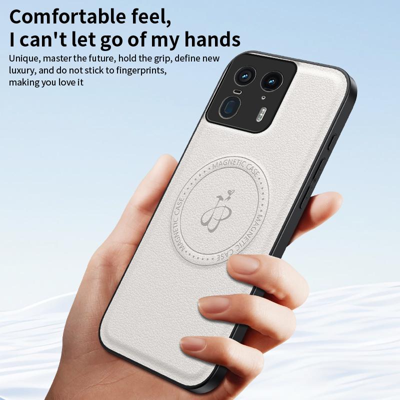 Wireless Charging Magnetic Case for Motorola Edge 50 Neo Moto Edge 50 Fusion Ultra Protective Cover PU Leather Shell Coque Funda