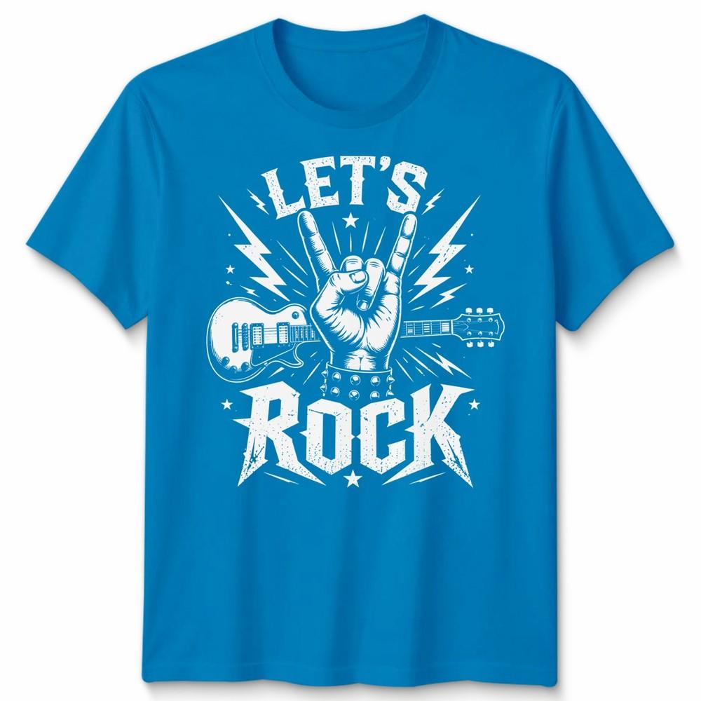 Kids Lets Rock Rockstar T Shirt Guitar Band Day Rock N Roll School Tee