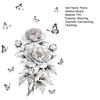 Large Peony Window Cling Sketch Style Flower Butterfly Window Decal Removable Static Glass Door Window Sticker for Bedroom Living Room Kitchen
