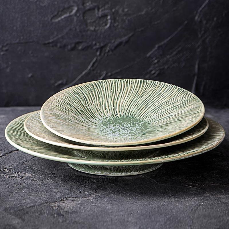 Kiln Changes farfurie ceramică verde farfurie pentru friptură farfurie pentru paste farfurii pentru salată bol pentru supă restaurant gătit molecular veselă specială