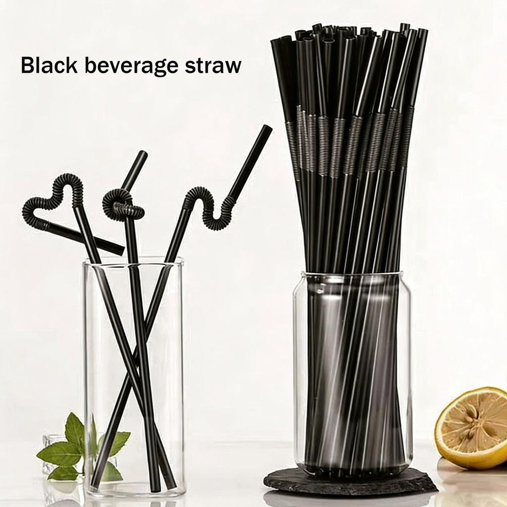 100Pcs Drinking Straws Colored Flexible Plastic Drinking Straws Disposable Straw 10'' Inches Tall Assorted Colors