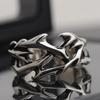 Creative Retro Irregularity Thorns Stainless Steel Opening Rings Gothic Punk Finger Ring for Men Women Personality Jewelry Gifts
