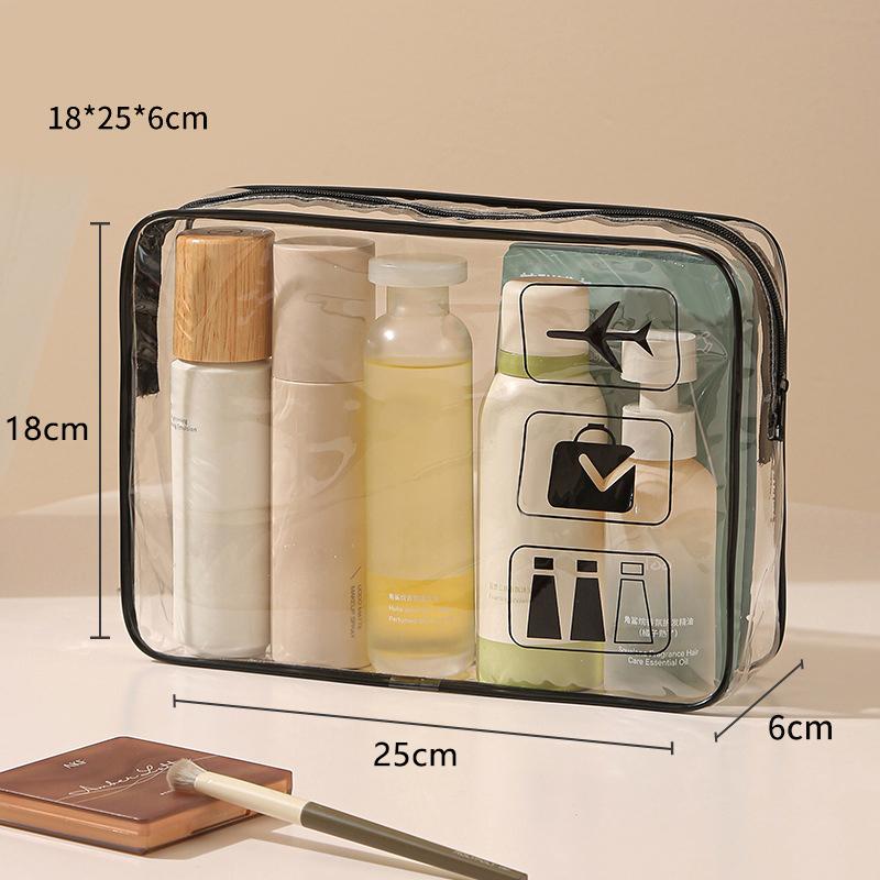 Clear Toiletry Bag Durable PVC Travel Makeup Cosmetic Organizer With Zipper Closure Travel Accessorie