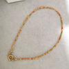 Imitation Pearl Necklace Women Choker Seed Beads Rainbow Stainless Steel Clasp Sailor Buckle Base Chain Gold Color Boho