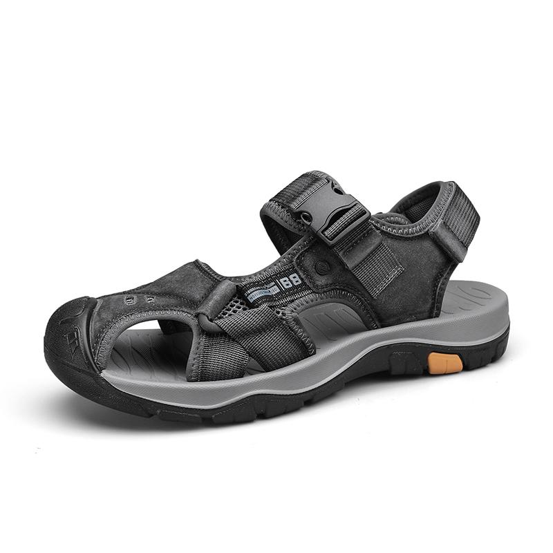 Summer Sandals Men New Leather Classic Roman Sandals Slipper Outdoor Sneaker Beach Rubber Flip Flops Men Water Trekking Sandals