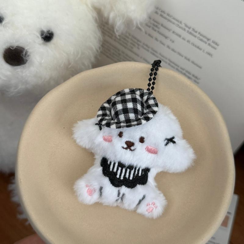 Cute Cartoon Glasses Hat Dog Plush Keychain Kawaii Puppy Backpack Pendant Keychain Stuffed Doll Toys Charms Accessories GiftsHot