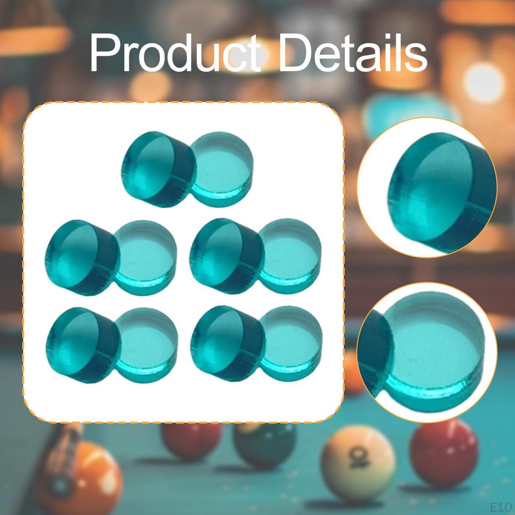 10 Pcs Clear Pool Cue Tips for Billiard