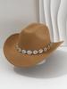 Women's Western Cowboy Hat with Teardrop Gem Embellishment - Vintage Jazz Party Hat.