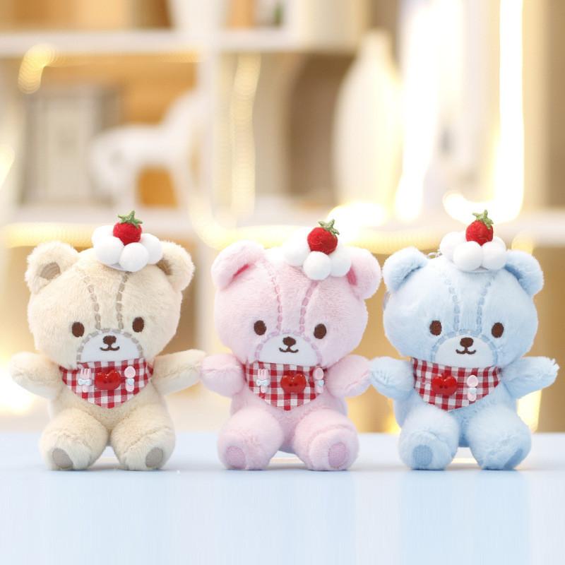 Cute Bear Plush Keychain With Soft Short Pile For Bags And Kids Decor