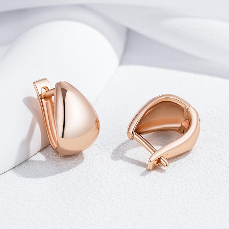 Modă Cercei Lungi Ovali Mari Maro Zircon Natural Pentru Femei Simpli Culoare Aur Roz Mireasă Nuntă Bijuterii Fine