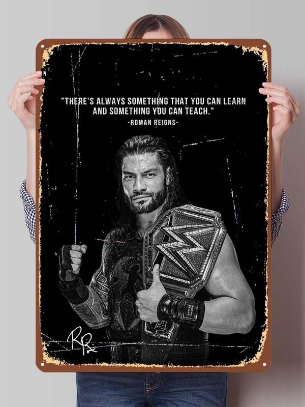 Roman Reigns Metallschilder Wrestler Poster Dekoration Schlafzimmer Anpassbare Blechschilder für Man Cave Wandkunst Dekoration Retro Zimmer