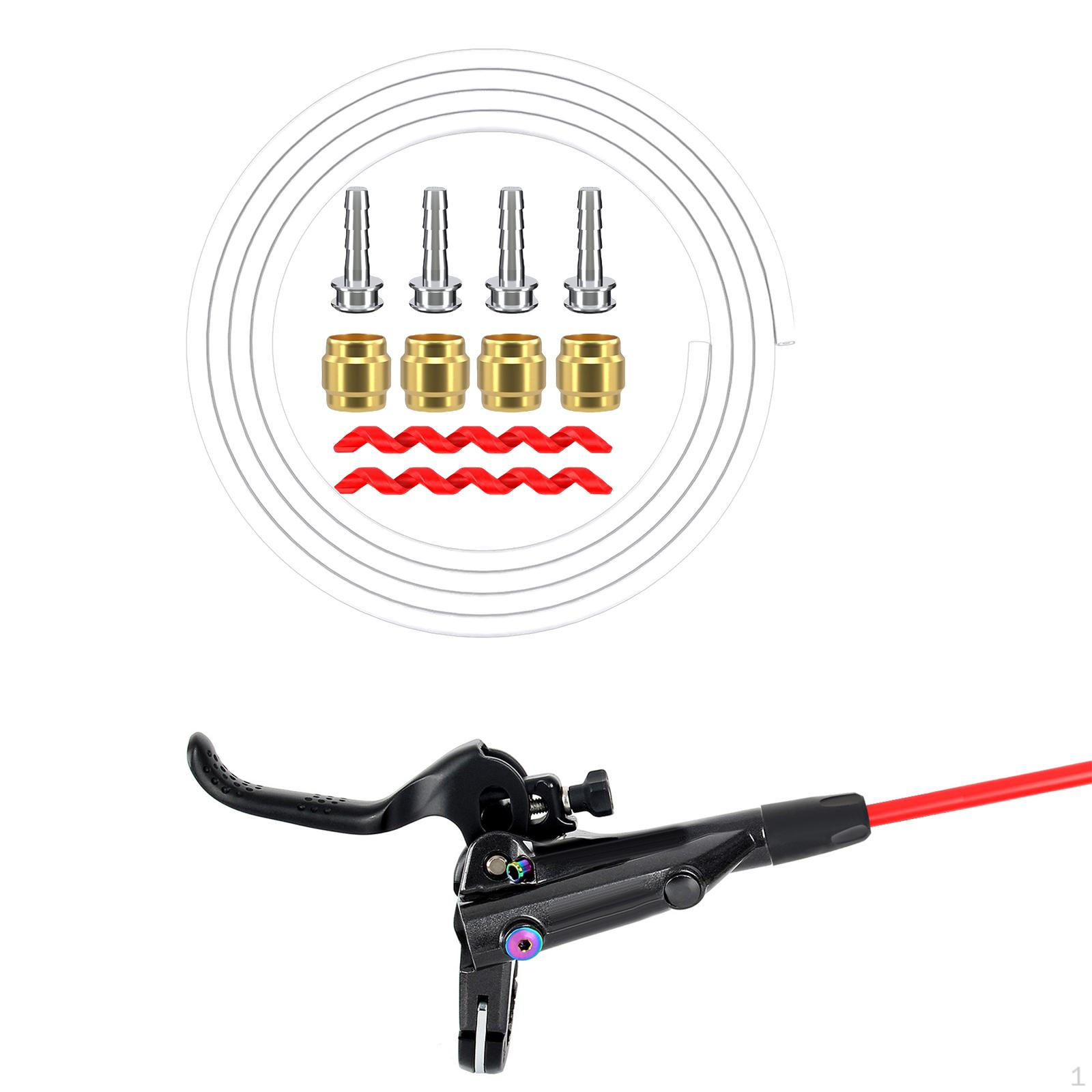 

Набір з 2,5-метрового шланга для велосипедного гальма та латунної вставки-з єднувача, корпус трубки білий