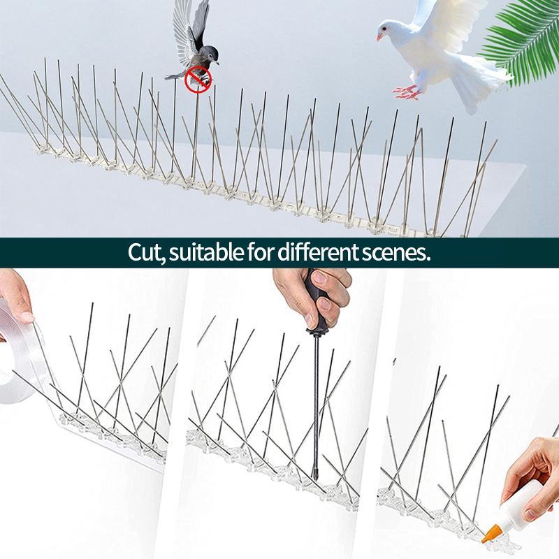 25Cm Stainless Steel Anti Pigeon Bird Spikes Outdoor Garden Bird Repellent Deterrent Squirrel Cats Repellent Proof Nails Fence