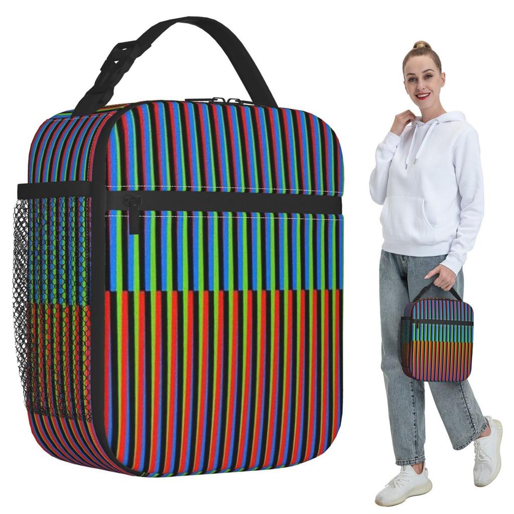 Soft Maiquetia Venezuela Cruz Diez Insulated Lunch Bag for Kids School Cooler Thermal Food Box Tote Lunch Boxes Container