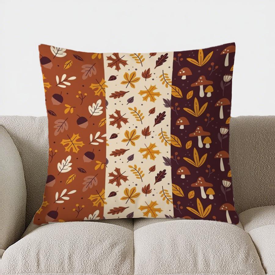 Home Decor Autumn Leaves Patterned Decorative Pillow Cover Pattern Cushion Cover Suitable For Sofa Bedroom Car Pillow Cover