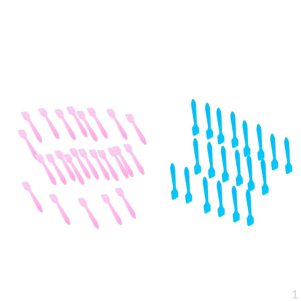 200x Disposable Cosmetic Plastic Spoon for Sampling Applying Mixing, Blue and Pink