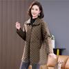 Women's Spring Autumn Casual High End Diamond Plaid Warm Jacket Female Plus Size Leisure Outwear