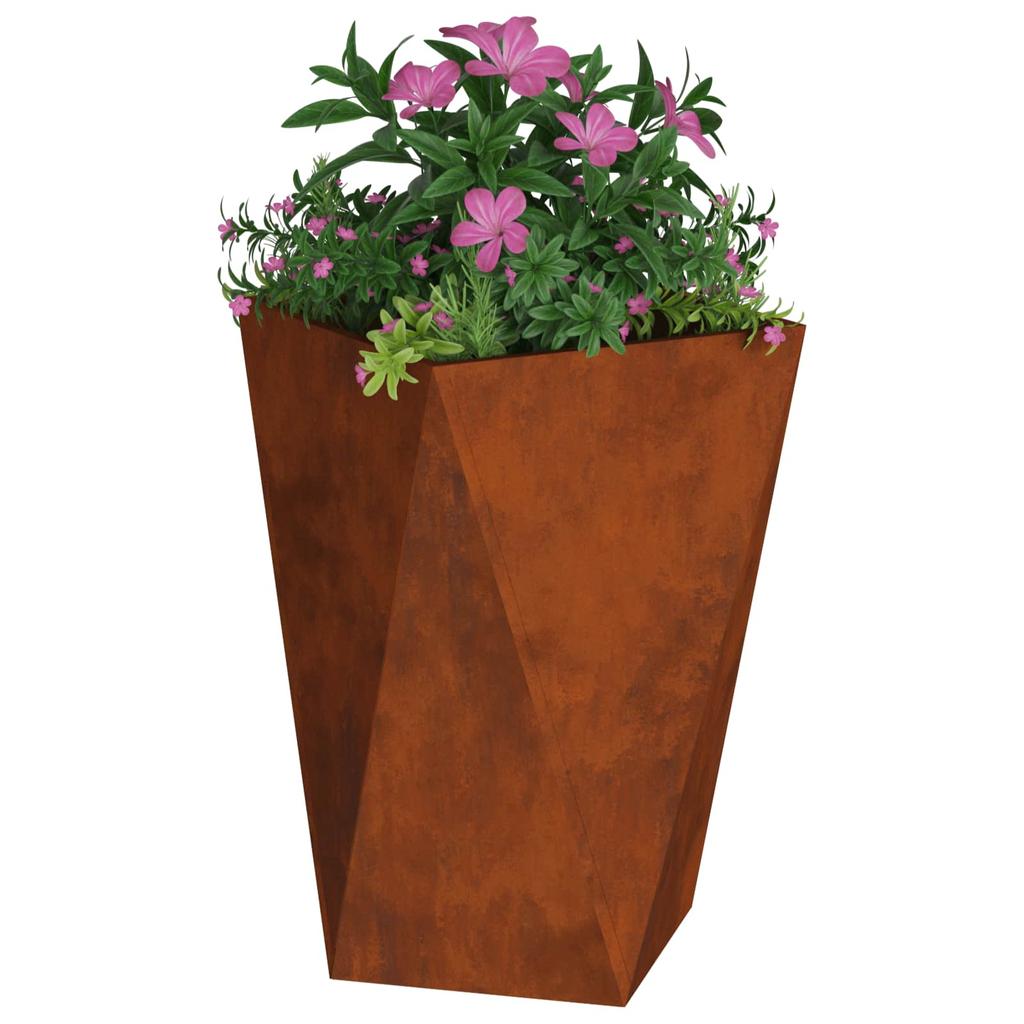Planters 2 Pcs Rusty 50 X 50 X 75 Cm Weatherproof Steel