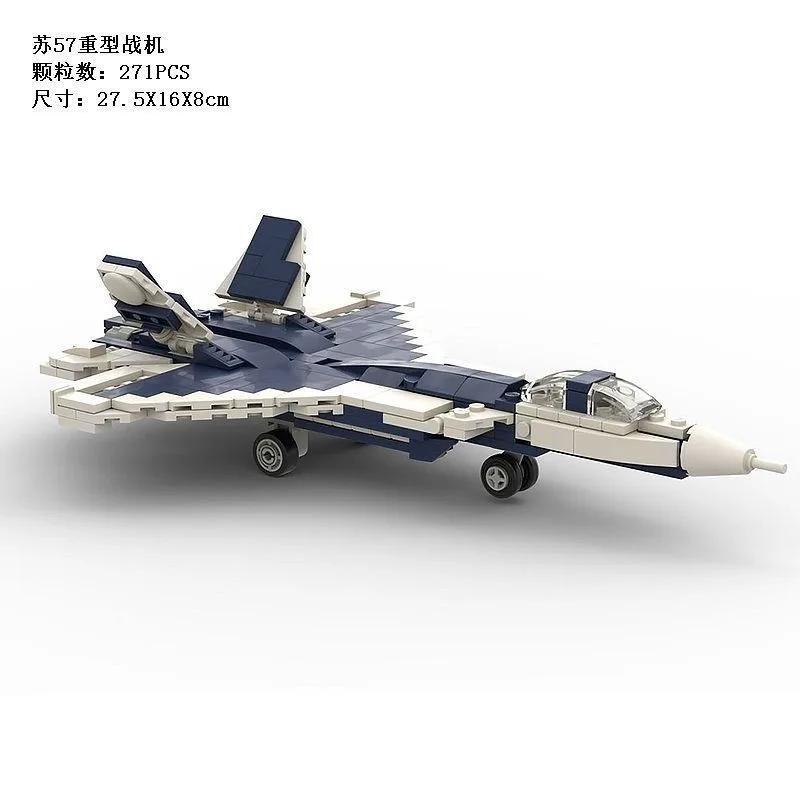 271 ks malých dílků MOC stavebnice Rusko Su-57 těžký stíhač model sestavené letadlo hračka dárek pro chlapce stolní ozdoby