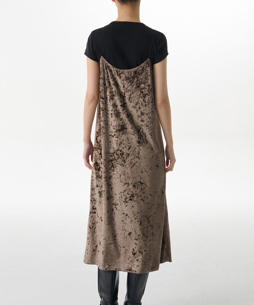 Musinsa Standard Woman Women'S Velvet Bustier Long Dress [Brown]
