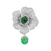 Fashion Jewelry Chic Cubic Zircon Big Flower Green and White Flower Brooch Pin for Women Luxury Dress Clossing Accessories