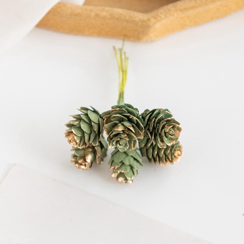 1/3pcs Artificial Plant Golden Fake Pine Nut For Festival Tree Decor Wreath Accessory Wedding Home Wall Hanging Photography Prop