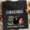 Summer Women Fashion Tshirts Funny Gardening Because Murder Is Wrong Black Cat Graphic TShirt Vintage Ladies Tee Female Shirt