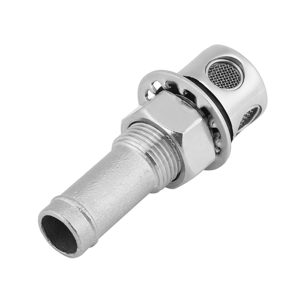 Stainless Steel Marine Boat Straight Fuel Gas Tank Vent With Mounting Gasket Hardware Fitting