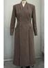 2025 Fall/Winter Elegant European & American Style Women's Long Coat with Padded Shoulders & Waist-Cinching Design