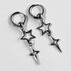 Cross-border Star Dangle & Hoop Earrings - Trendy Stainless Steel Fashion