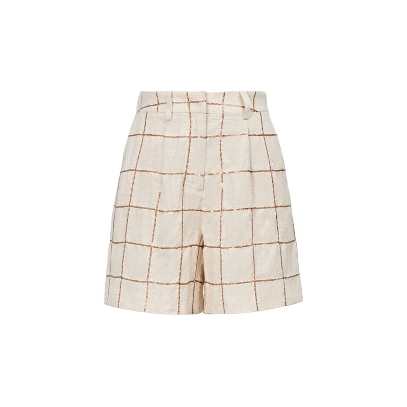 

Blacknini Полулетний комплект Тяжелый вес 1oo Капля дождя Хан Ма Роскошная рубашка с коротким рукавом/шорты в клетку с пайетками Gingham shorts((Partially In Stock)) XS