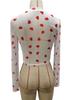 Spring Elegant Special Mesh Print Love Round Neck Long-sleeved T-shirt Slim Tops Women Versatile Closet Essential Fashion Items Shirt