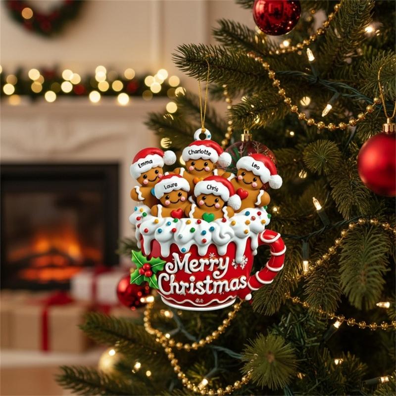 Holiday Decoration Acrylic Gingerbreads Cookie Hanging Ornament Christmas Tree