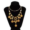 Bohemian Coin Pendant Beaded Necklace for Women - European and American Exotic Style