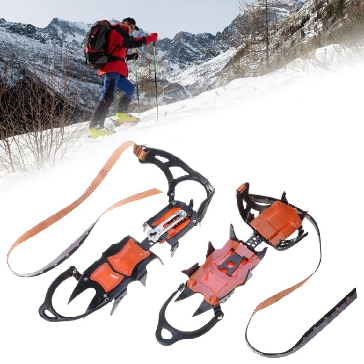 12 Zähne Eis Schnee Spikes Grip für Stiefel und Schuh, Antirutsch Eis Schuh Steigeisen mit Spikes für Winter Outdoor Skifahren