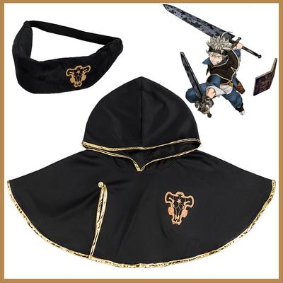 Anime Black Clover Asta Cosplay Costume Cloak Headband Halloween Party Prop