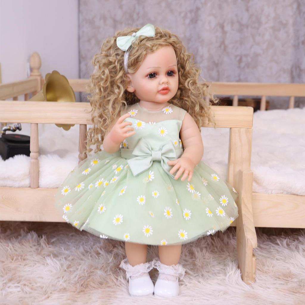 KEIUMI Moda Reborn Bebek Silikon Vinil 55 cm Çocuk Oyun Arkadaşları Erken Eğitici Kız Noel Doğum Günü Hediyeleri