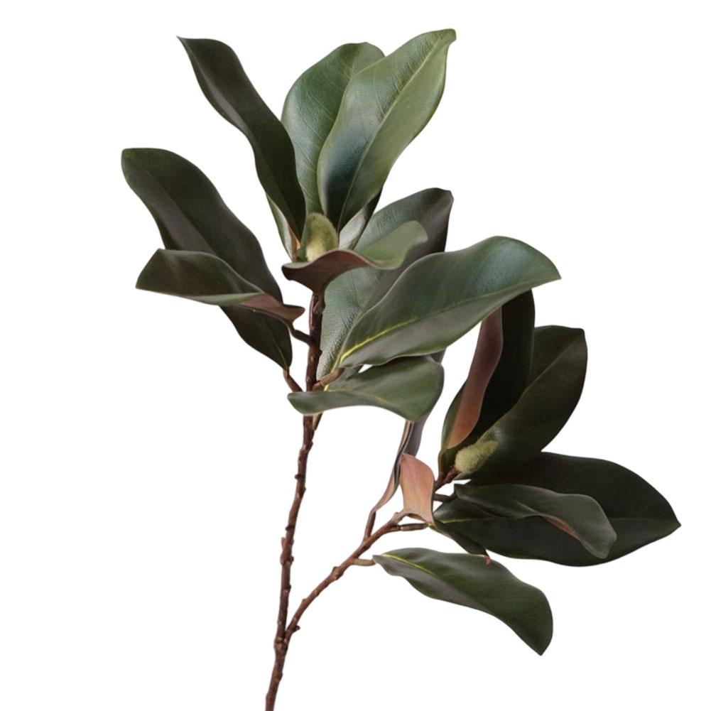 Artificial Magnolia Branches with Flexible Stems and Lifelike Leaves for Home Decoration Suitable for All Seasons Two Pieces