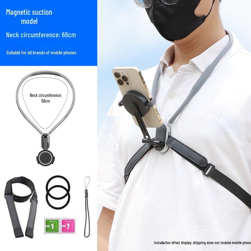 Neck-Mounted Sports Camera and Phone Holder for Cycling
