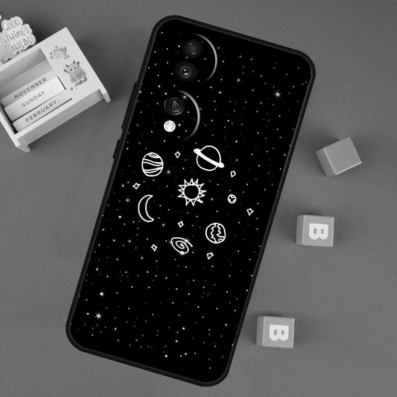 Outer Space Planet Stars Moon Case For Honor 200 400 Lite 50 70 90 X9a X9b X9c X9d X8b X8c Win RT Magic 7 5 6 8 Pro Cover