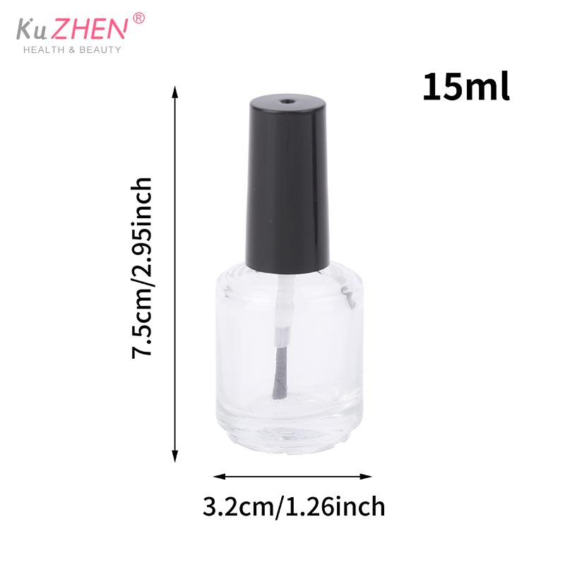 5/10/15ml Empty Transparent Glass Nail Polish Bottle Empty With Lid Brush Cosmetic Containers Nail Glass Bottles With Brush